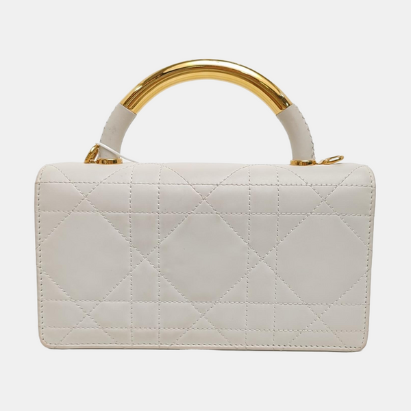 Miss Dior Mini Cannage Calfskin White
