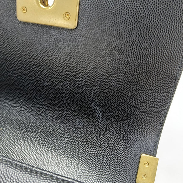 BOY CHANEL Small Quilted Grained Calfskin Black
