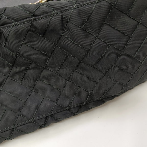 Quilted Nylon Shoulder Bag Black
