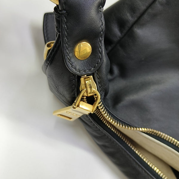 Calfskin Top Handle Bag Black
