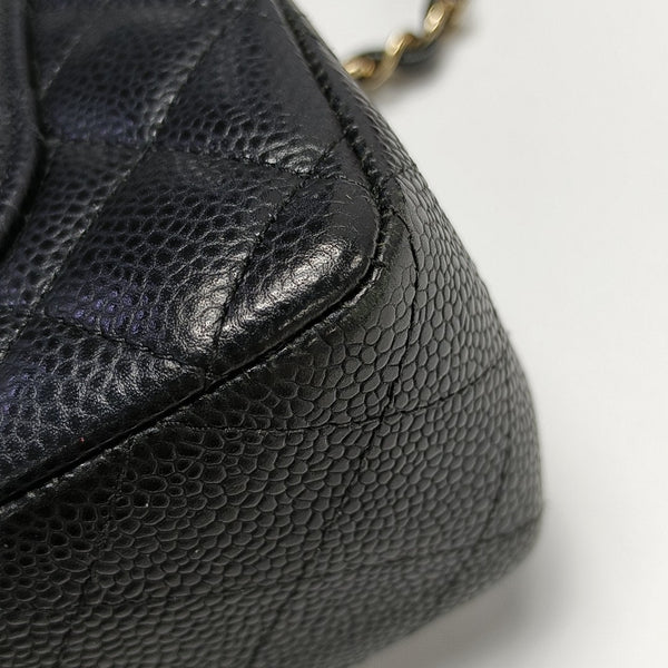 CLASSIC FLAP Mini Quilted Grained Calfskin Black