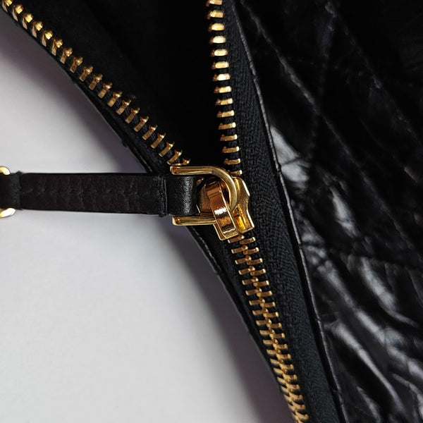 Diorstar Hobo Cannage Calfskin Black