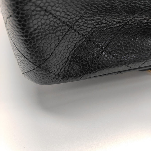 CLASSIC FLAP Medium Quilted Grained Calfskin Black