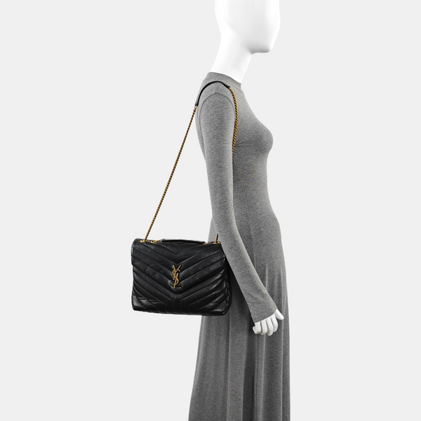 LOULOU Small Quilted Calfskin Black