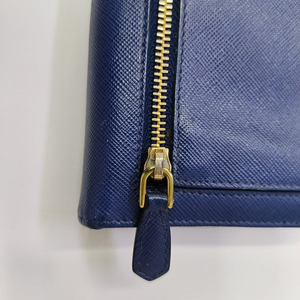 Mini Bag Saffiano Calfskin Blue Wallet