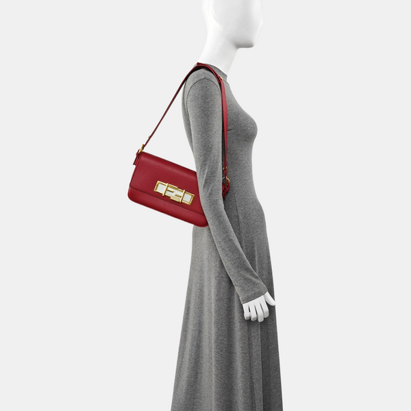 Calfskin Top Handle Bag Red