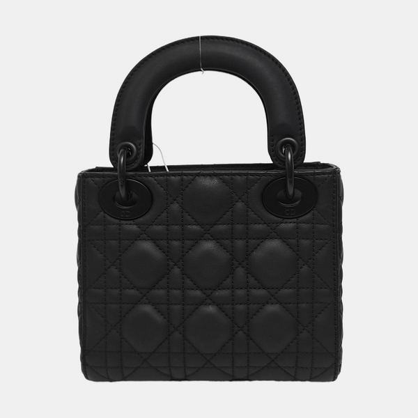 Lady Dior Mini Cannage Calfskin Black