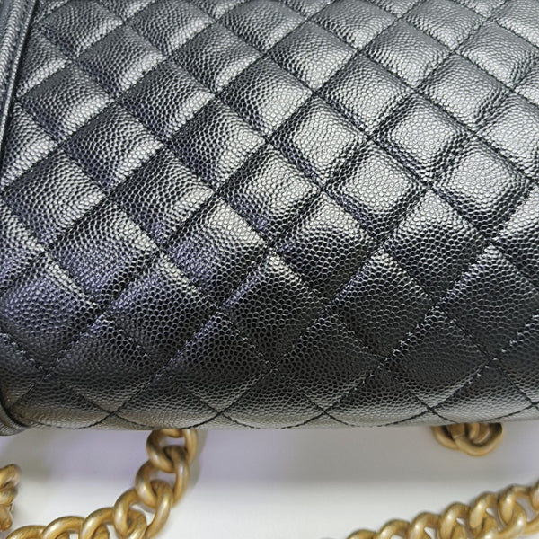 BOY CHANEL Medium Quilted Grained Calfskin Black