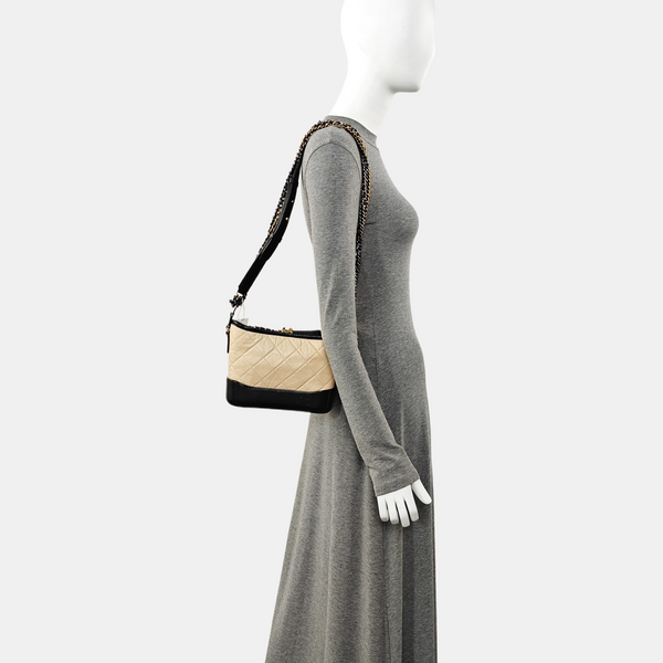 GABRIELLE Small Quilted Calfskin Beige