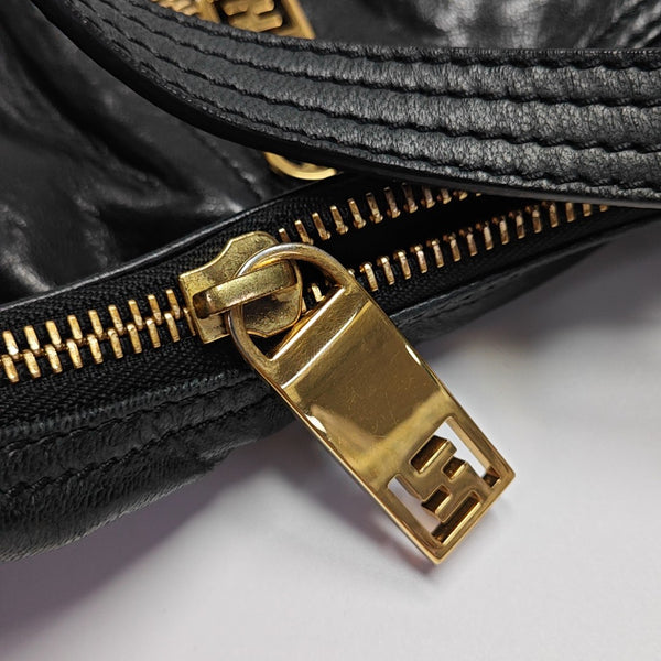 Calfskin Top Handle Bag Black