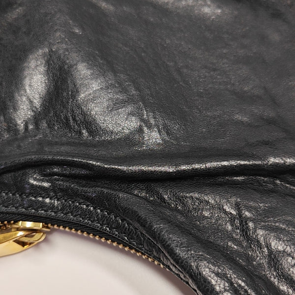 Calfskin Top Handle Bag Black