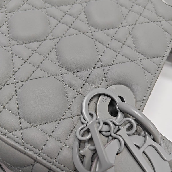 Lady Dior Medium Quilted Calfskin Gray