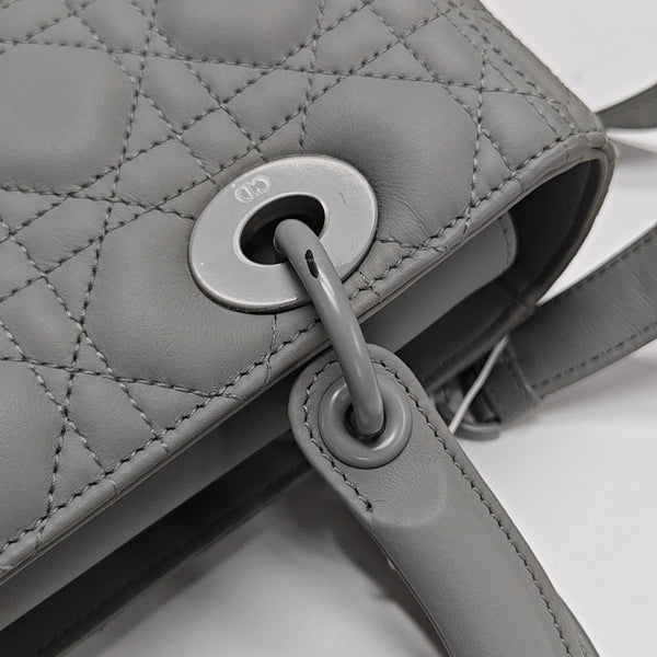 Lady Dior Medium Quilted Calfskin Gray