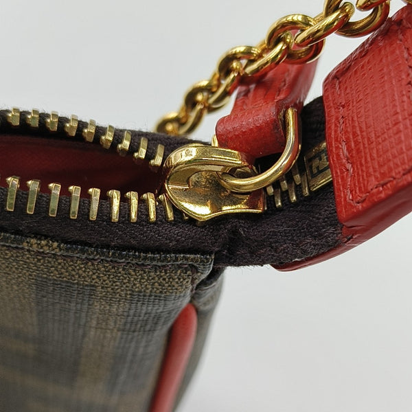 Coated Canvas Top Handle Bag Brown