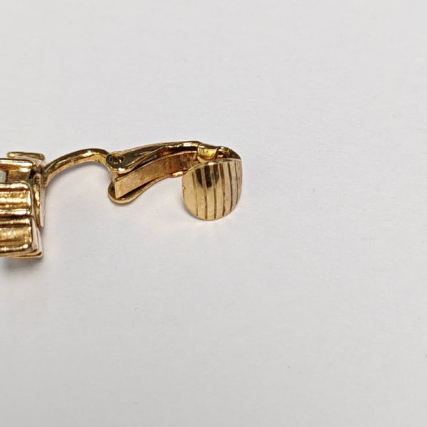 Authenticated pre-owned Gold-tone Metal Synthetic Crystal Clip-On Earrings - Earrings at Looply