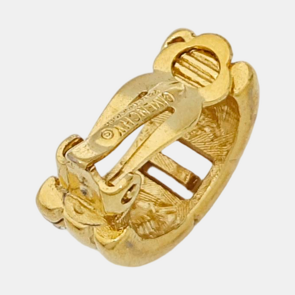 Authenticated pre-owned G Link Gold-tone Metal Synthetic Crystal Clip-On Earrings - Earrings at Looply