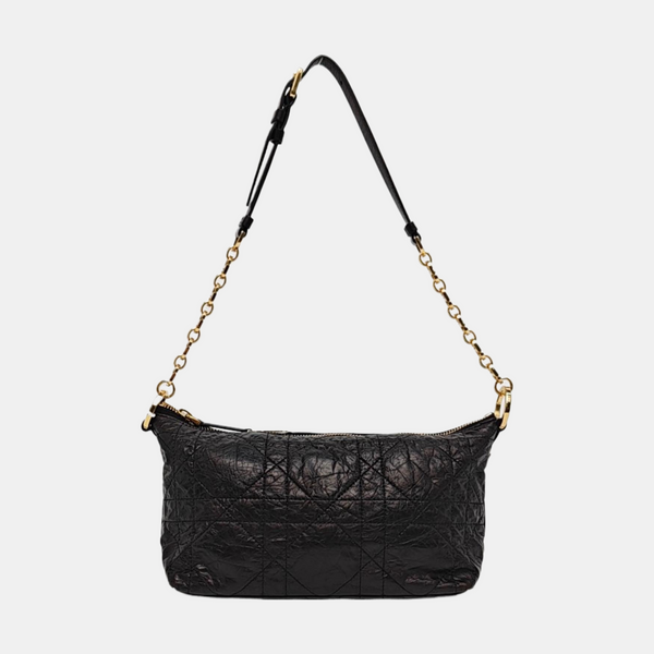 Diorstar Hobo Cannage Calfskin Black