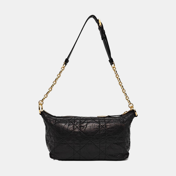 Diorstar Hobo Cannage Calfskin Black