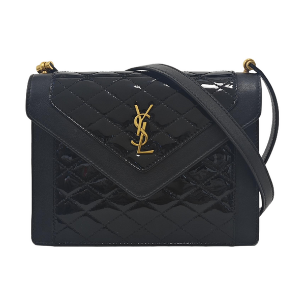 GABY Quilted Patent Leather Black