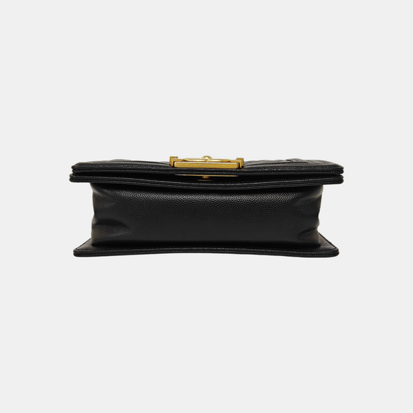BOY CHANEL Small Quilted Grained Calfskin Black