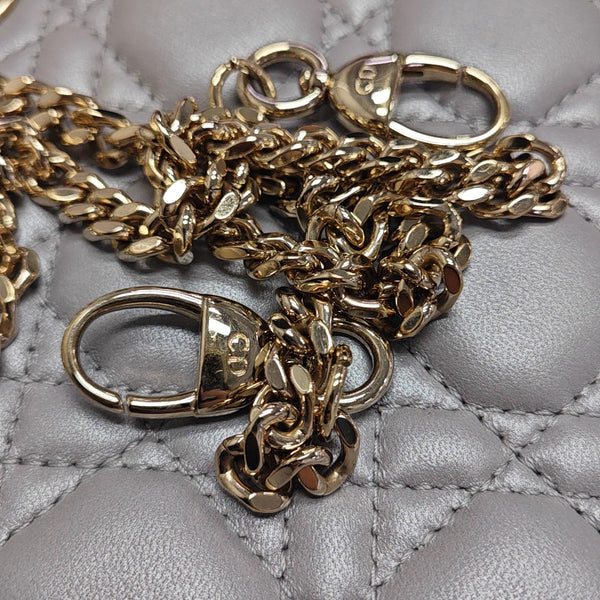 Lady Dior Mini Cannage Lambskin Gray