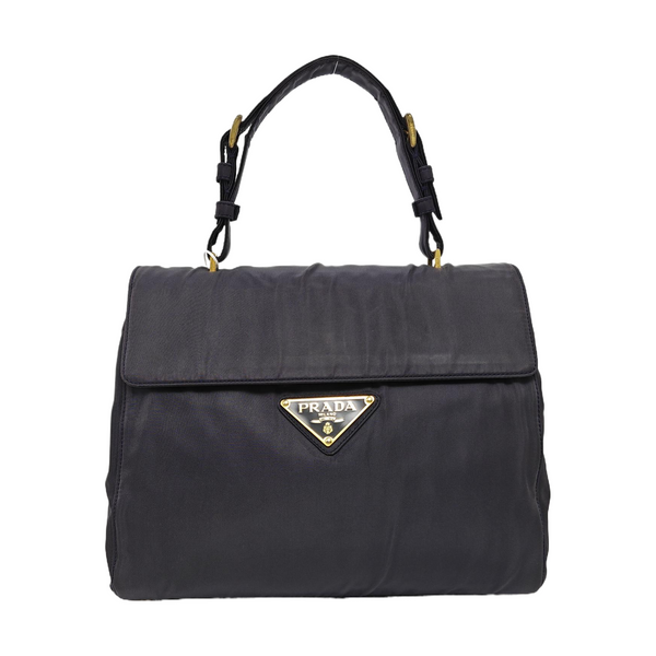 Nylon Top Handle Bag Blue