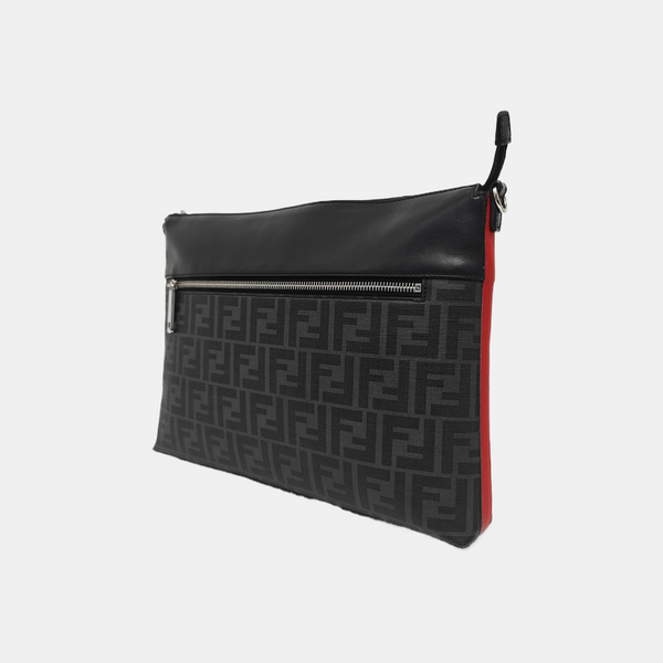 Coated Canvas Crossbody Bag Gray