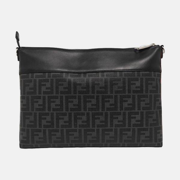 Coated Canvas Crossbody Bag Gray