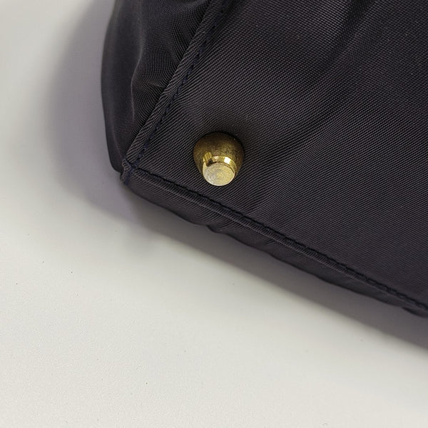 Nylon Top Handle Bag Blue