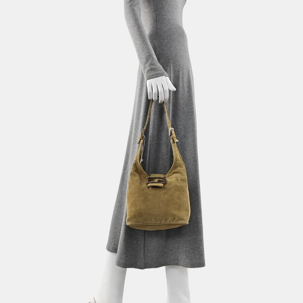Corduroy Shoulder Bag Brown