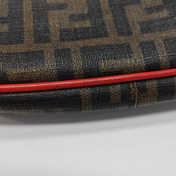 Coated Canvas Shoulder Bag Brown