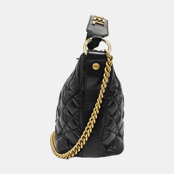 GABRIELLE Large Quilted Calfskin Black
