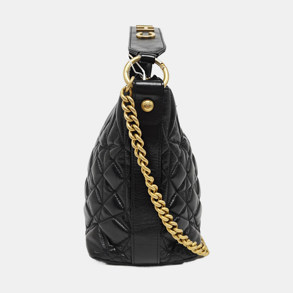 GABRIELLE Large Quilted Calfskin Black