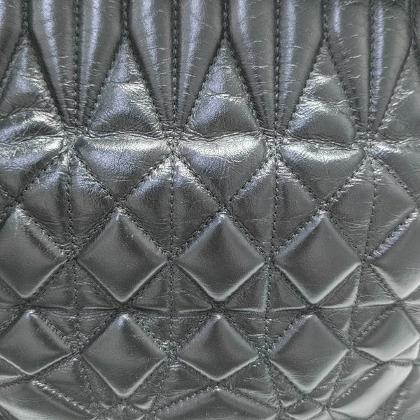 GABRIELLE Large Quilted Calfskin Black