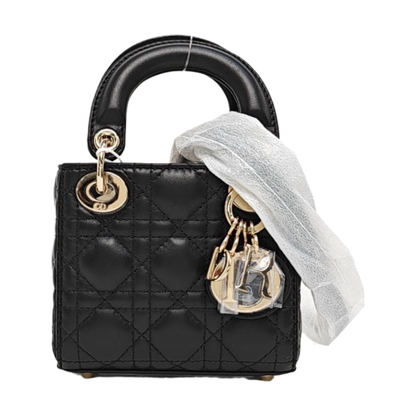 Lady Dior Super Mini Cannage Lambskin Black