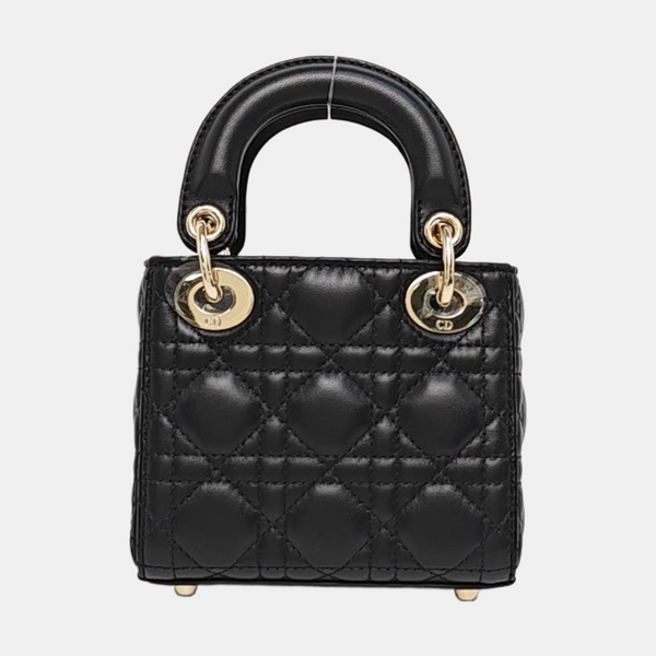 Lady Dior Super Mini Cannage Lambskin Black