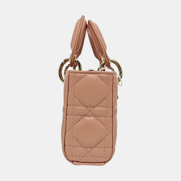 Lady D-Joy Super Mini Cannage Lambskin Pink