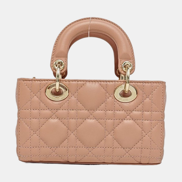 Lady D-Joy Super Mini Cannage Lambskin Pink