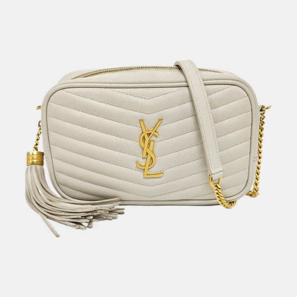 LOU Mini Chevron Calfskin White