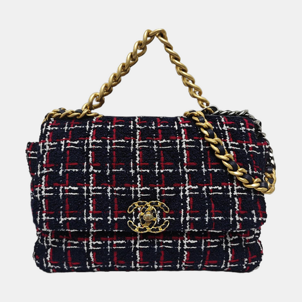 CHANEL 19 Large Quilted Wool Multicolor