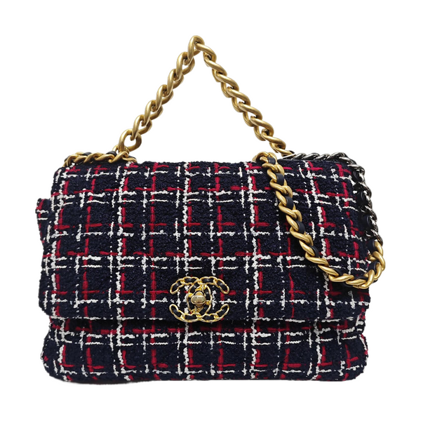 CHANEL 19 Large Quilted Wool Multicolor