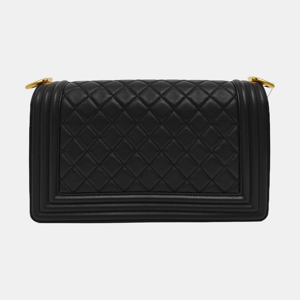 BOY CHANEL Medium Quilted Calfskin Black