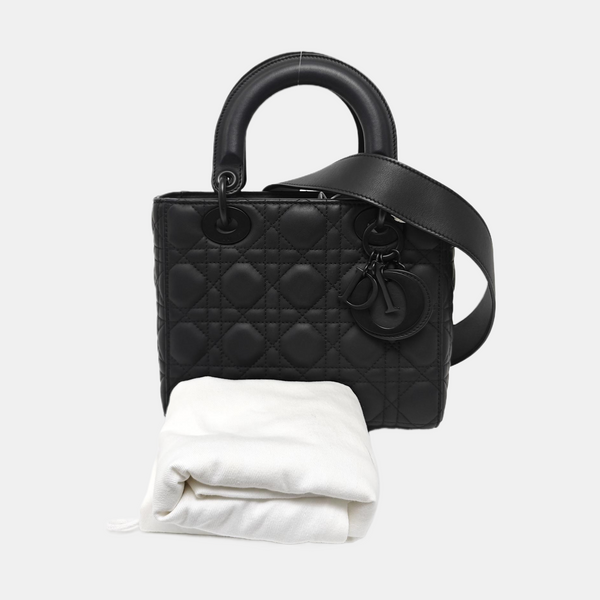 Lady Dior Small Cannage Calfskin Black