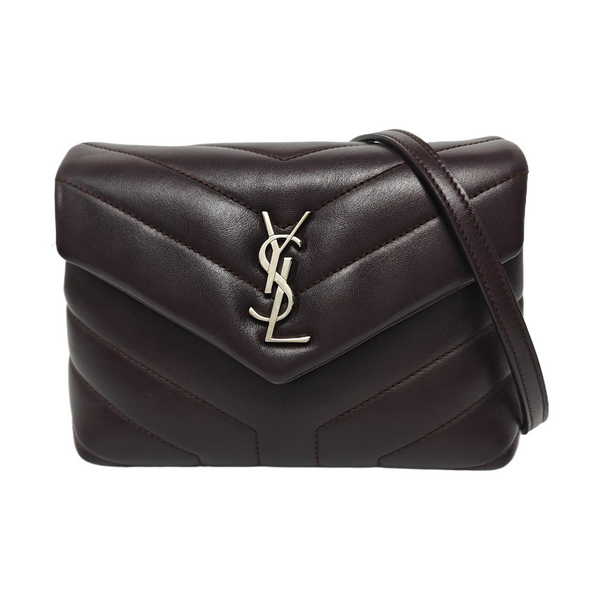 LOULOU Small Chevron Calfskin Brown