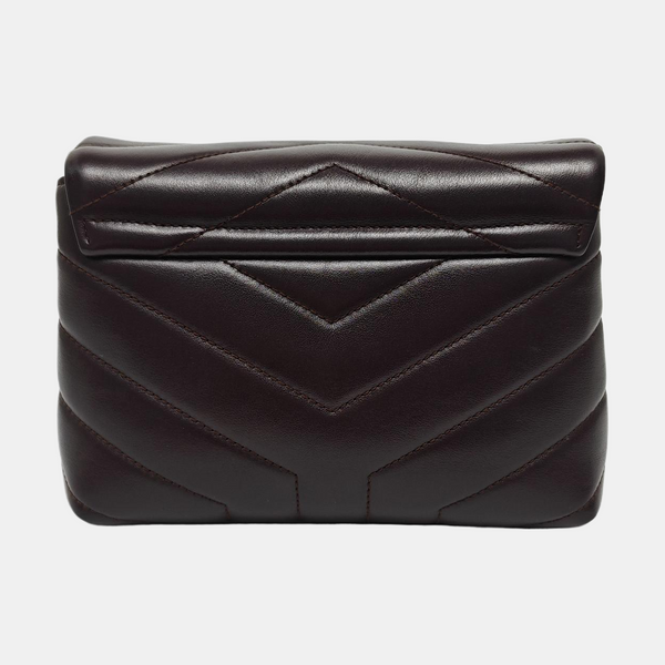 LOULOU Small Chevron Calfskin Brown