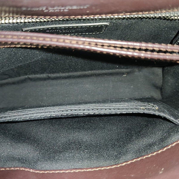 LOULOU Small Chevron Calfskin Brown