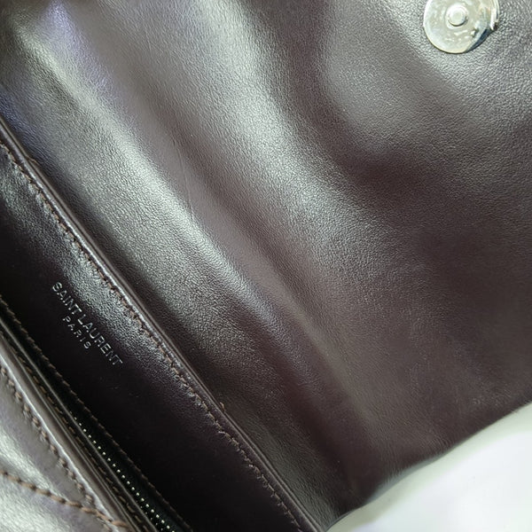 LOULOU Small Chevron Calfskin Brown
