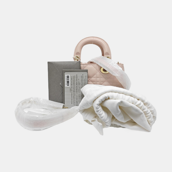 Lady D-Joy Super Mini Cannage Lambskin Pink