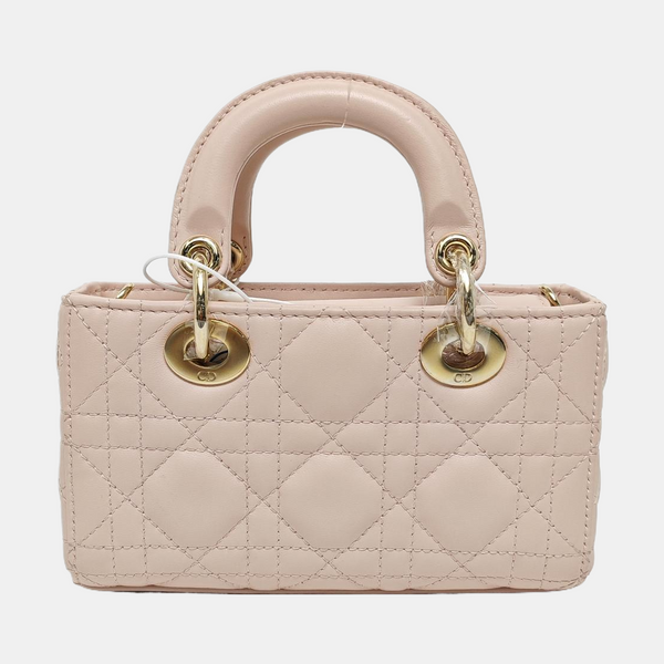 Lady D-Joy Super Mini Cannage Lambskin Pink