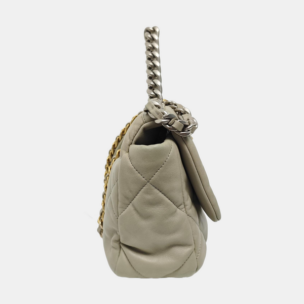 CHANEL 19 Small Quilted Lambskin Gray